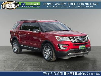 2017 Ford Explorer XLT in Ruby Red Metallic — front three-quarter view