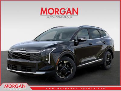 2026 Kia Sportage EX in Ebony Black — front three-quarter view