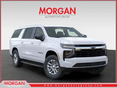 2026 Chevrolet Suburban LS in Summit White — front three-quarter view