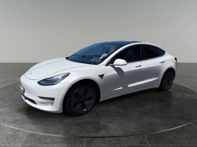 2020 Tesla Model 3 — rear three-quarter view