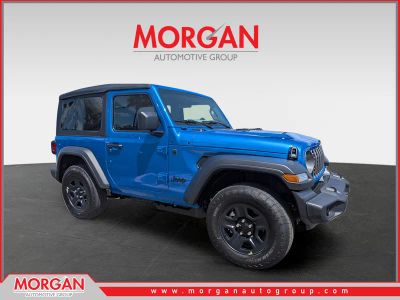 2026 Jeep Wrangler Sport in Blue — front three-quarter view