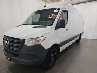 2024 Mercedes-Benz Sprinter 3500 Cargo 170 WB in Arctic White — front three-quarter view