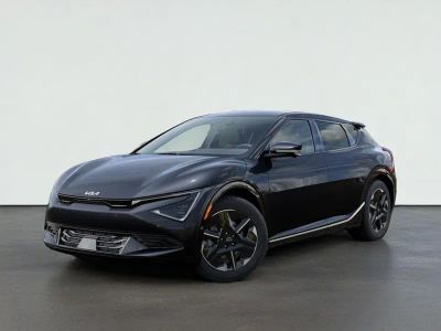 2026 Kia EV6 WIND in Panthera Metal Gray — front three-quarter view