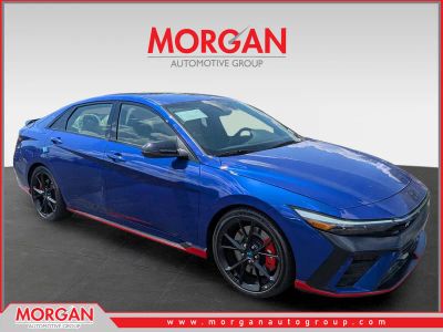 2026 Hyundai ELANTRA N Base in Intense Blue — front three-quarter view