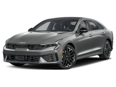 2026 Kia K5 GT in Gray — front three-quarter view