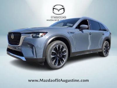 2026 Mazda CX-90 PHEV Premium Plus in Gray — front three-quarter view