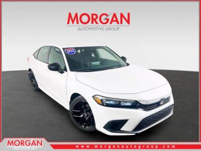 2023 Honda Civic Sport in White — front three-quarter view