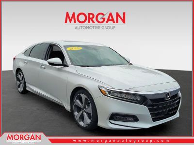 2019 Honda Accord Sedan Touring 2.0T in Platinum White Pearl — front three-quarter view