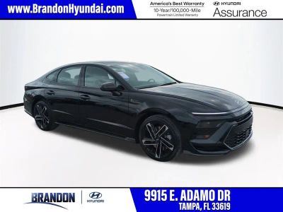 2026 Hyundai SONATA N Line in Black — front three-quarter view