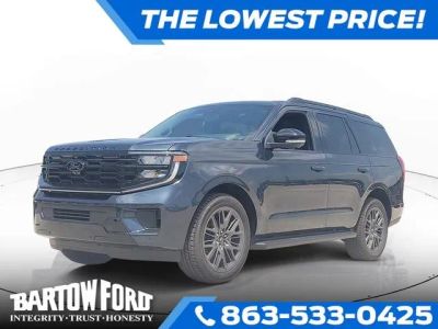 2026 Ford Expedition Platinum in Blue Metallic — front three-quarter view