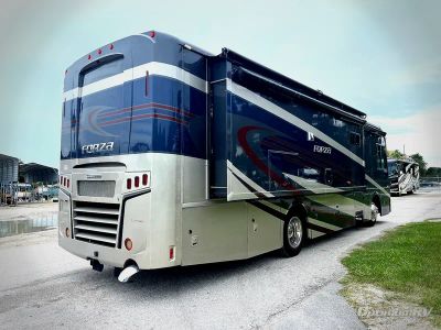 2019 Winnebago Forza — rear three-quarter view