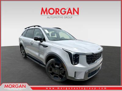 2025 Kia Sorento X-Line SX Prestige in Wolf Gray — front three-quarter view
