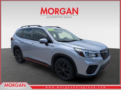 2019 Subaru Forester Sport in Ice Silver Metallic — front three-quarter view