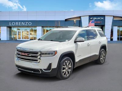2023 GMC Acadia SLE in Summit White — front three-quarter view