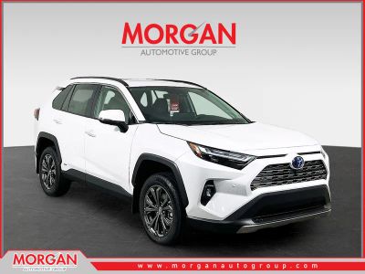 2024 Toyota RAV4 Hybrid Limited in Wind Chill Pearl — front three-quarter view