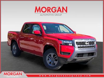 2026 Nissan Frontier SV in Red — front three-quarter view