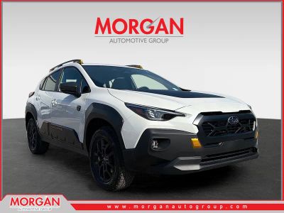 2026 Subaru Crosstrek Wilderness in Crystal White Pearl — front three-quarter view