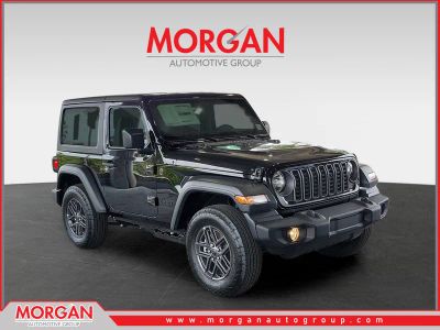 2026 Jeep Wrangler Sport in Black Clearcoat — front three-quarter view