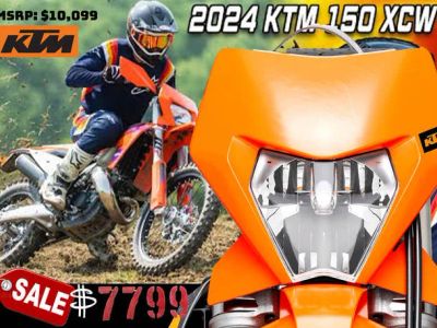 2024 KTM 150 XC-W — front three-quarter view