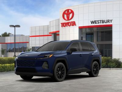 2026 Toyota RAV4 XLE Premium in Blueprint — front three-quarter view