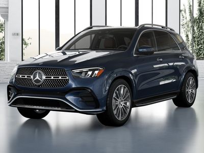 2026 Mercedes-Benz GLE 350 in Twilight Blue Metallic — front three-quarter view