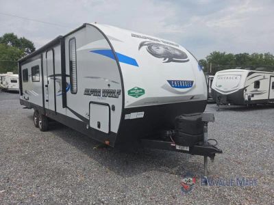2020 Forest River RV Alpha wolf — front three-quarter view