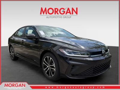 2026 Volkswagen Jetta 1.5T Sport in Black — front three-quarter view