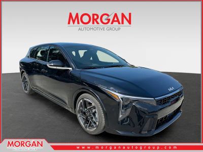2026 Kia K4 Hatchback GT-Line in Aurora Black Pearl — front three-quarter view