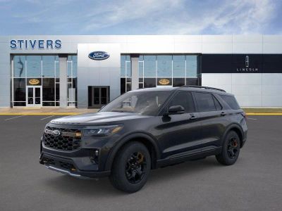 2026 Ford Explorer Tremor in Agate Black Metallic — front three-quarter view