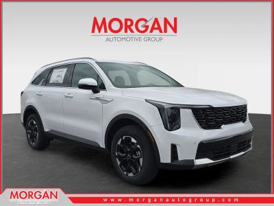 2026 Kia Sorento S in Glacial White Pearl — front three-quarter view
