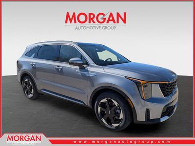 2026 Kia Sorento Hybrid EX in Steel Gray — front three-quarter view