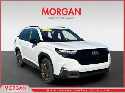 2026 Subaru Forester Sport in White — front three-quarter view