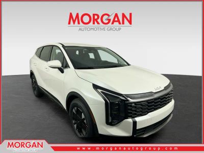 2026 Kia Sportage Hybrid LX in Snow White Pearl — front three-quarter view