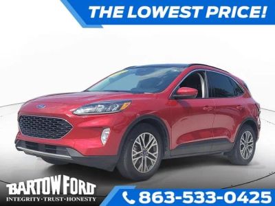 2022 Ford Escape SEL in Rapid Red Metallic Tinted Clearcoat — front three-quarter view