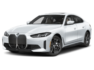 2026 BMW i4 eDrive40 in Alpine White — front three-quarter view