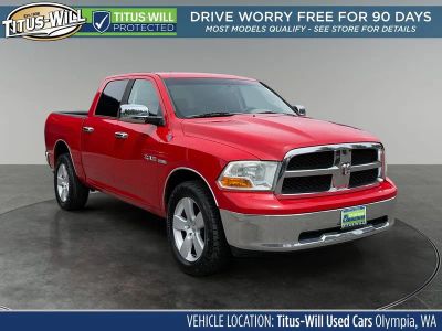 2010 RAM 1500 SLT in Flame Red Clearcoat/Mineral Gray Metallicclearcoat — front three-quarter view