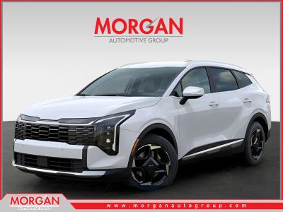 2026 Kia Sportage Hybrid EX in White — front three-quarter view