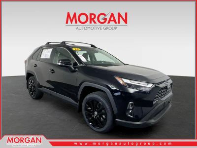 2022 Toyota RAV4 XLE Premium in Midnight Black Metallic — front three-quarter view