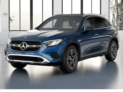 2026 Mercedes-Benz GLC 300 in Starling Blue Metallic — front three-quarter view
