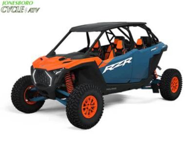 2025 Polaris® RZR Pro S 4 Ultimate Orange Burst / Zenith Blue — front three-quarter view