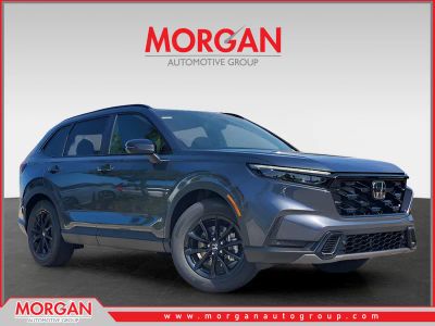 2026 Honda CR-V Hybrid Sport-L in Meteorite Gray Metallic — front three-quarter view