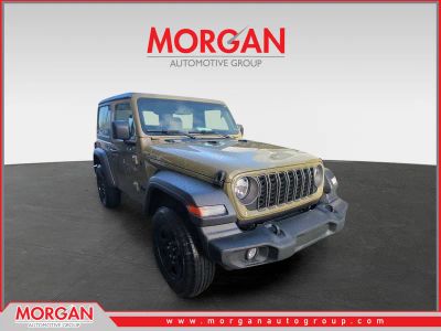 2026 Jeep Wrangler Sport in Green — front three-quarter view
