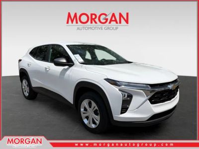 2025 Chevrolet Trax LS in White — front three-quarter view