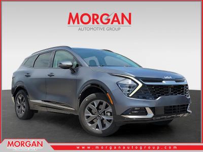 2024 Kia Sportage Hybrid SX-Prestige in Gray — front three-quarter view
