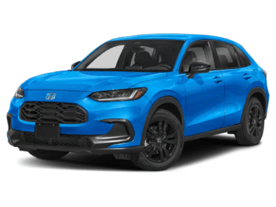 2026 Honda HR-V Sport in Boost Blue Pearl — front three-quarter view