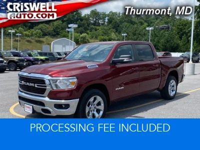 2021 RAM 1500 Big Horn Crew Cab 4x4 5'7' Box in Delmonico Red Pearlcoat — front three-quarter view