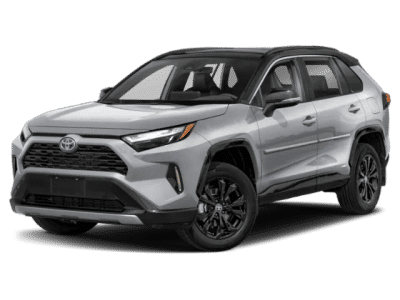 2024 Toyota RAV4 Hybrid XSE in Silver — front three-quarter view