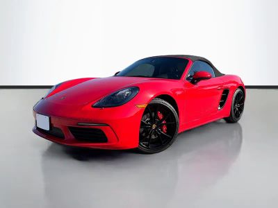 2025 Porsche 718 Boxster S in Guards Red — front three-quarter view
