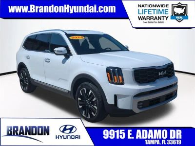 2024 Kia Telluride SX in White — front three-quarter view