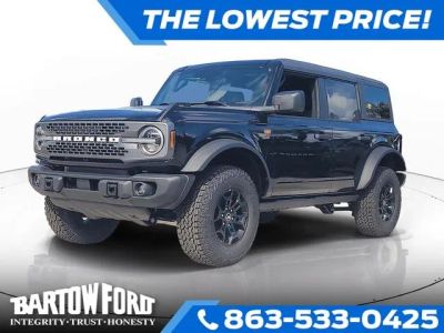 2026 Ford Bronco Badlands in Shadow Black — front three-quarter view